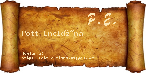 Pott Enciána névjegykártya